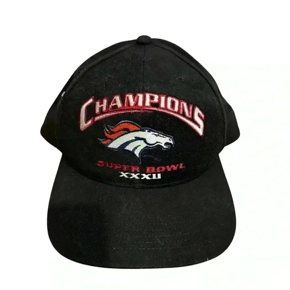 Denver Broncos NFL Super Bowl XXXII 32 Champions 1998 Cap Hat SnapBack 90s - Picture 1 of 4